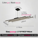 GobekUsa Black Nordic Chandelier LED Light Minimalist Designer Style Bar Living Room