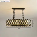 GobekUsa Black Oval Crystal Teardrops Suspension Light - Contemporary Island Pendant with 10/14 Bulbs - 29.5"/37.5" W