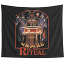 Decorbites black psychedelic tapestry morning ritual bedroom wall art by Decorbites