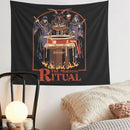 Decorbites black psychedelic tapestry morning ritual bedroom wall art by Decorbites