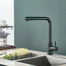 GobekUsa Black Pull Out Kitchen Faucet 360° Rotation 2 Ways Nozzle Hot Cold Mixer Tap