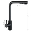 GobekUsa Black Pull Out Kitchen Faucet 360° Rotation 2 Ways Nozzle Hot Cold Mixer Tap
