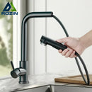 GobekUsa Black Pull Out Kitchen Faucet 360° Rotation 2 Ways Nozzle Hot Cold Mixer Tap