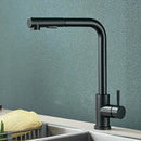 GobekUsa Black Pull Out Kitchen Faucet 360° Rotation 2 Ways Nozzle Hot Cold Mixer Tap