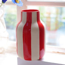 GobekUsa Black & Red Striped Ceramic Vase - Home Decor