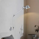 GobekUsa Black Silver Rotatable Wall Light with Switch for Study Office Living Room