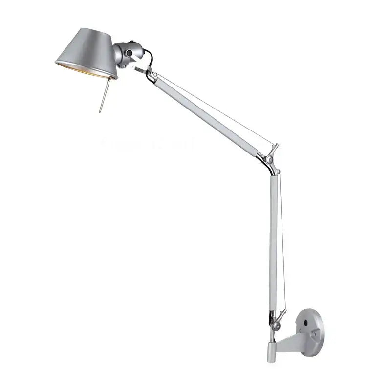 GobekUsa Black Silver Rotatable Wall Light with Switch for Study Office Living Room