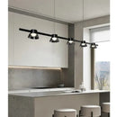 GobekUsa Black Strip Chandelier: Modern Nordic LED Lighting for Office, Restaurant, Living Room