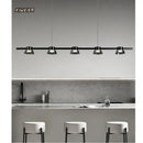 GobekUsa Black Strip Chandelier: Modern Nordic LED Lighting for Office, Restaurant, Living Room