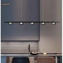 GobekUsa Black Strip Chandelier: Modern Nordic LED Lighting for Office, Restaurant, Living Room