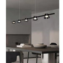 GobekUsa Black Strip Chandelier: Modern Nordic LED Lighting for Office, Restaurant, Living Room