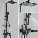 GobekUsa Black Thermostatic Digital Shower Faucet Set 4-way Mixer Bidet Tap for Bathroom