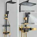 GobekUsa Black Thermostatic Digital Shower Faucet Set 4-way Mixer Bidet Tap for Bathroom