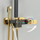 GobekUsa Black Thermostatic Digital Shower Faucet Set 4-way Mixer Bidet Tap for Bathroom