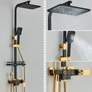 GobekUsa Black Thermostatic Digital Shower Faucet Set 4-way Mixer Bidet Tap for Bathroom