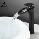 GobekUsa Black Waterfall Bathroom Faucet Mixer Tap