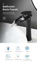 GobekUsa Black Waterfall Bathroom Faucet Mixer Tap