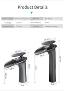 GobekUsa Black Waterfall Bathroom Faucet Mixer Tap