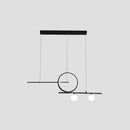 GobekUsa Black/White Metal Suspension Light: Modern Bar and Circle Design, LED Island Lighting for Dining Room