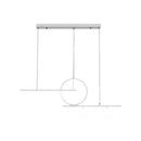GobekUsa Black/White Metal Suspension Light: Modern Bar and Circle Design, LED Island Lighting for Dining Room