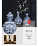 GobekUsa Blue and White Ceramic Vase - Elegant Home Decor