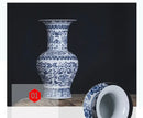 GobekUsa Blue and White Ceramic Vase - Elegant Home Decor