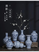 GobekUsa Blue and White Ceramic Vase - Elegant Home Decor