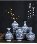GobekUsa Blue and White Ceramic Vase - Elegant Home Decor