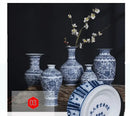 GobekUsa Blue and White Ceramic Vase - Elegant Home Decor