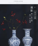 GobekUsa Blue and White Ceramic Vase - Elegant Home Decor