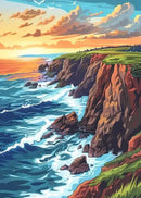 GobekUsa "Blue Beach Cabin Forest Canvas Wall Art"