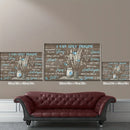 GobekUsa "Blue Beach Cabin Forest Canvas Wall Art"