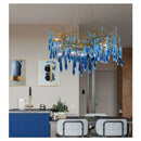 GobekUsa Blue Crystal Chandelier: Luxe Living Room LED Lighting