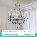 GobekUsa Blue Crystal Chandelier: Luxury E14 Pendant Lights for Living Room and Bedroom