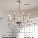 GobekUsa Blue Crystal Chandelier: Luxury E14 Pendant Lights for Living Room and Bedroom