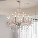GobekUsa Blue Crystal Chandelier: Luxury E14 Pendant Lights for Living Room and Bedroom