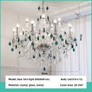 GobekUsa Blue Crystal Chandelier: Luxury E14 Pendant Lights for Living Room and Bedroom