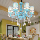 GobekUsa Blue Crystal Pendent Lamp/Candle Chandelier for Living Room, Bedroom, Restaurant, KTV