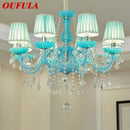 GobekUsa Blue Crystal Pendent Lamp/Candle Chandelier for Living Room, Bedroom, Restaurant, KTV