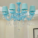 GobekUsa Blue Crystal Pendent Lamp/Candle Chandelier for Living Room, Bedroom, Restaurant, KTV
