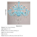 GobekUsa Blue Crystal Pendent Lamp/Candle Chandelier for Living Room, Bedroom, Restaurant, KTV