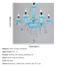 GobekUsa Blue Crystal Pendent Lamp/Candle Chandelier for Living Room, Bedroom, Restaurant, KTV