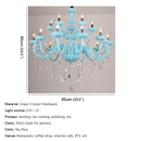 GobekUsa Blue Crystal Pendent Lamp/Candle Chandelier for Living Room, Bedroom, Restaurant, KTV