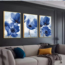 GobekUsa Blue Flowers Print for Living Room Decor