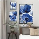 GobekUsa Blue Flowers Print for Living Room Decor