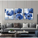 GobekUsa Blue Flowers Print for Living Room Decor