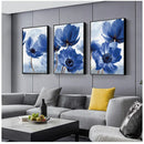GobekUsa Blue Flowers Print for Living Room Decor