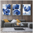 GobekUsa Blue Flowers Print for Living Room Decor