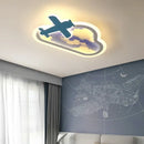 GobekUsa Blue Sky Airplane Chandelier: Kids Study Room Decoration & Dimmable Indoor Lighting