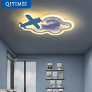 GobekUsa Blue Sky Airplane Chandelier: Kids Study Room Decoration & Dimmable Indoor Lighting